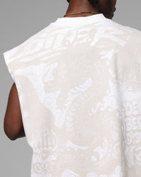 Loiter Sketch Book Muscle T-Shirt White