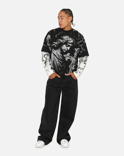 Saint Morta Crossbearer Layer Long Sleeve T-Shirt Vintage Black