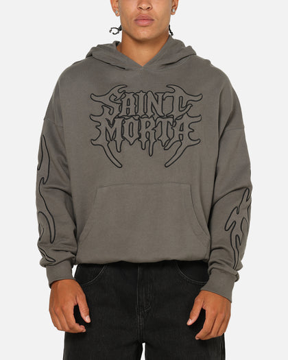 Saint Morta Crested Wing Hoodie Washed Charcoal