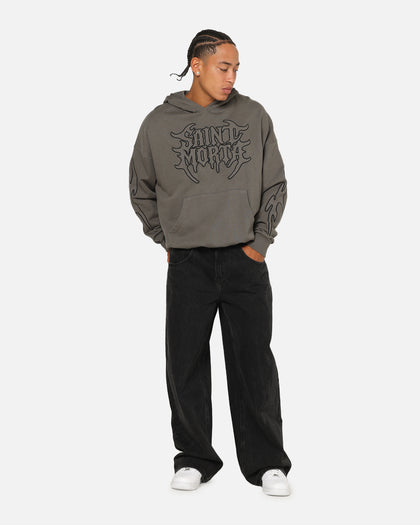 Saint Morta Crested Wing Hoodie Washed Charcoal