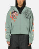 Ed Hardy Floral Zip Hoodie Sage