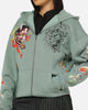 Ed Hardy Floral Zip Hoodie Sage