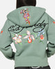 Ed Hardy Floral Zip Hoodie Sage