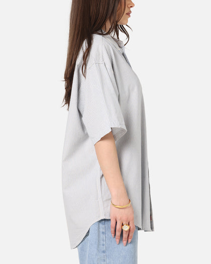 S Double Stripe Button UP Shirt Striped