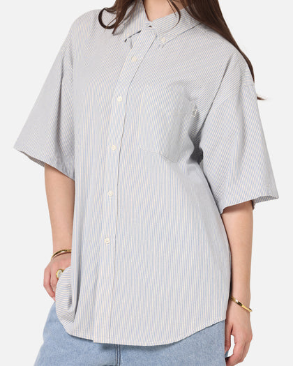 S Double Stripe Button UP Shirt Striped