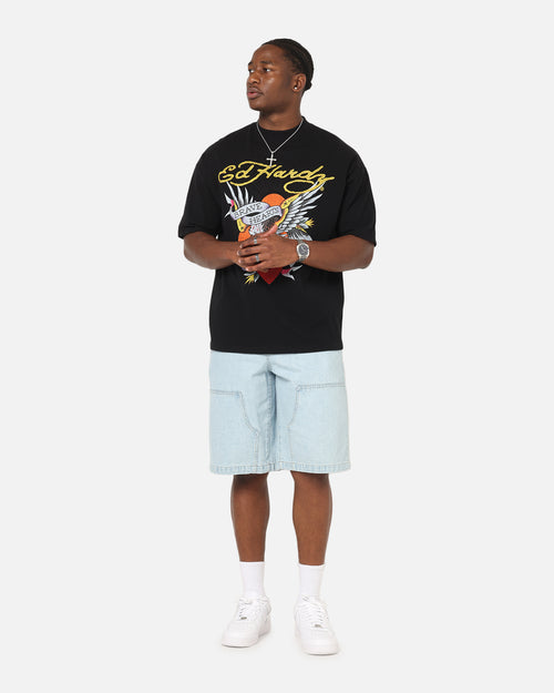 Ed Hardy Stay True Rhinestone T-Shirt Black