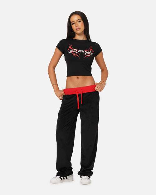 Ed Hardy Women's Tribal Baby T-Shirt Black/Red