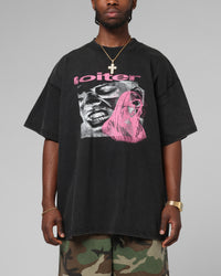 Loiter Silicone Premium Vintage T-Shirt Washed Black