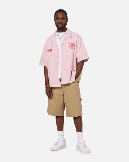 Carre Rose Pinstripe Button Up Shirt Red Stripe