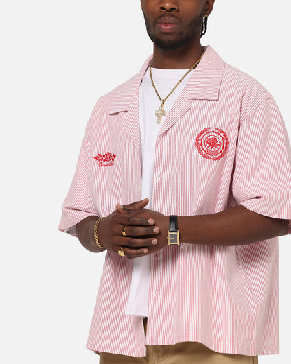 Carre Rose Pinstripe Button Up Shirt Red Stripe