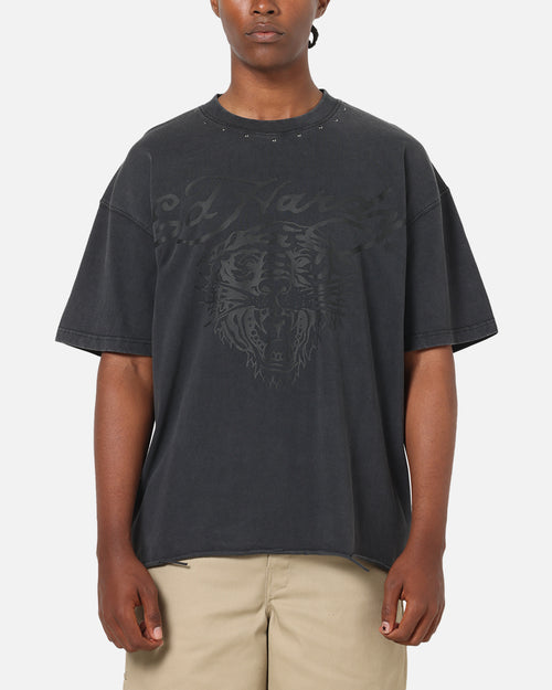 Ed Hardy Distress Tiger T-Shirt Black