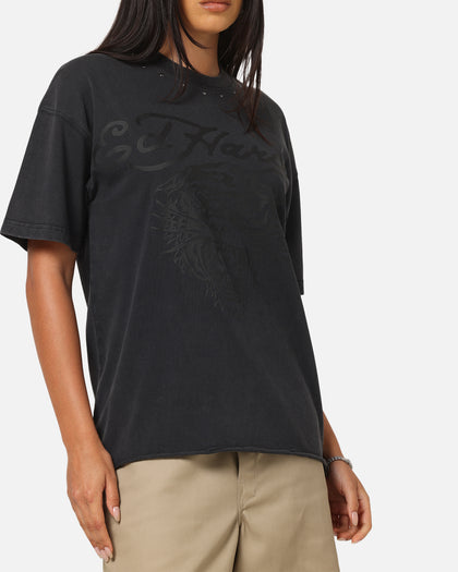 Ed Hardy Distress Tiger T-Shirt Black
