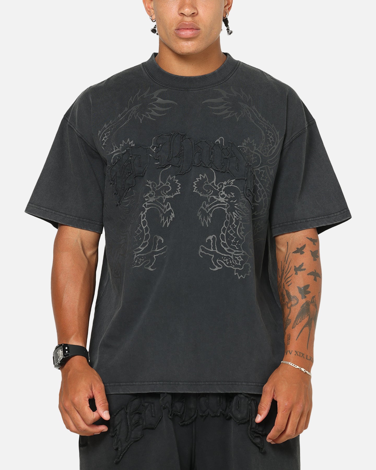Ed Hardy Double Dragon Applique T-Shirt Black | Culture Kings
