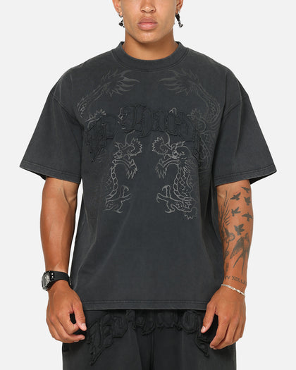 Ed Hardy Double Dragon Applique T-Shirt Black