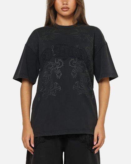Ed Hardy Double Dragon Applique T-Shirt Black