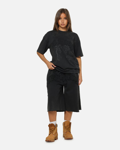 Ed Hardy Double Dragon Applique T-Shirt Black