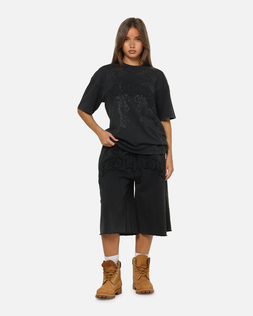 Ed Hardy Double Dragon Applique T-Shirt Black