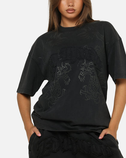 Ed Hardy Double Dragon Applique T-Shirt Black