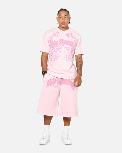 Ed Hardy Double Dragon Applique T-Shirt Pink