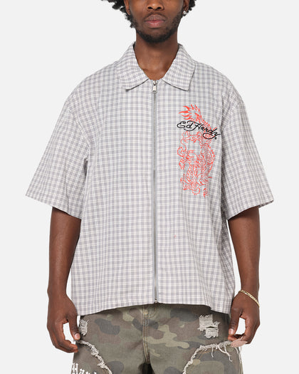 Ed Hardy Dragon Zip Shirt Grey/White