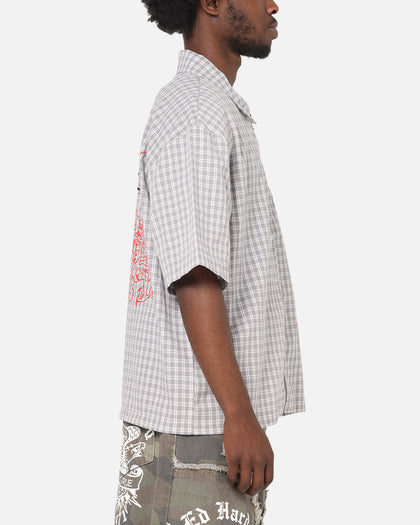 Ed Hardy Dragon Zip Shirt Grey/White