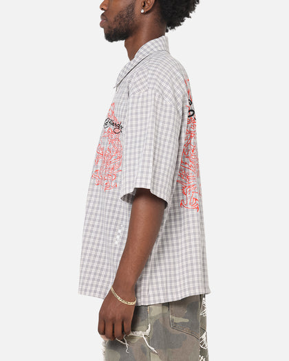 Ed Hardy Dragon Zip Shirt Grey/White