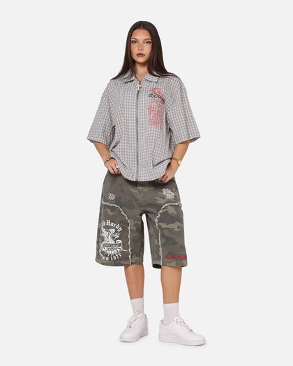 Ed Hardy Dragon Zip Shirt Grey/White