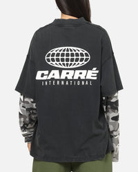 Carre Worldwide Layered Long Sleeve T-Shirt Black/Snow Camo