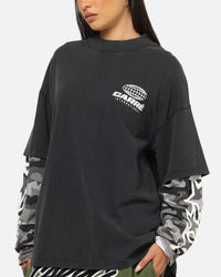 Carre Worldwide Layered Long Sleeve T-Shirt Black/Snow Camo