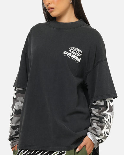 Carre Worldwide Layered Long Sleeve T-Shirt Black/Snow Camo