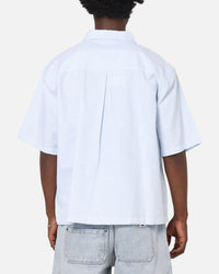 Carre Oxford Stripe Zip Up Shirt Blue/White Stripe