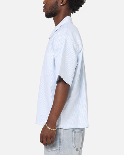 Carre Oxford Stripe Zip Up Shirt Blue/White Stripe