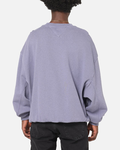 Tommy Jeans Cropped Overdyed Varsity Crewneck Washed Blue