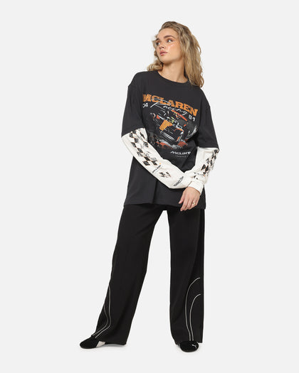 Mitchell & Ness X Mclaren Checkered Vintage Long Sleeve T-Shirt Black/Vintage White