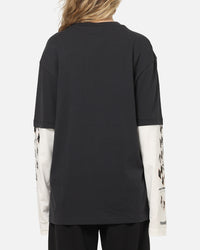 Mitchell & Ness X Mclaren Checkered Vintage Long Sleeve T-Shirt Black/Vintage White