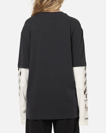 Mitchell & Ness X Mclaren Checkered Vintage Long Sleeve T-Shirt Black/Vintage White