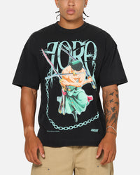73Studio X One Piece Zoro Vintage T-Shirt Off Black