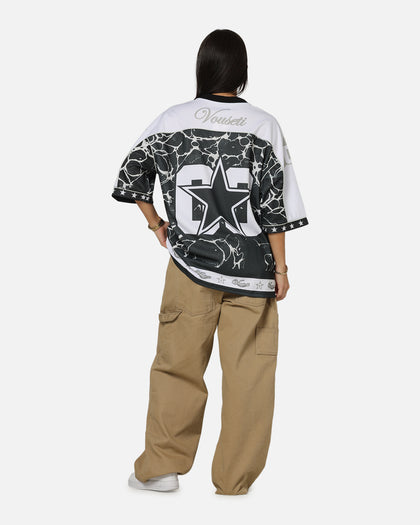 Vouseti V-Neck Football Jersey Black