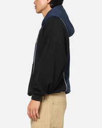 Carre Piped Pullover Hoodie Black/Blue