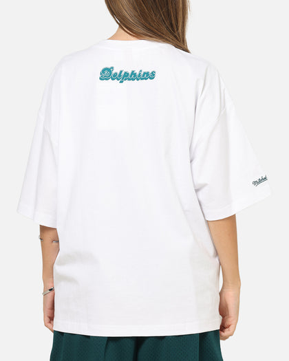 Mitchell & Ness Miami Dolphins Stars & Text Boxy T-Shirt White