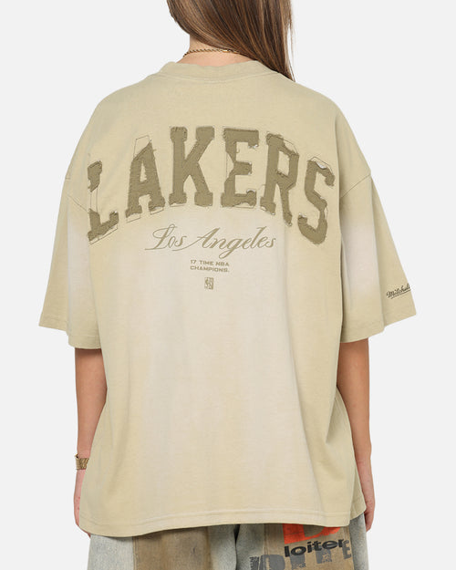 Mitchell & Ness Los Angeles Lakers Big Oversized Logo T-Shirt Gravel Stone
