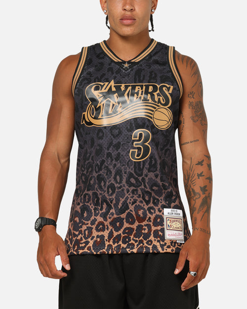 Mitchell & Ness Philadelphia 76ers Allen Iverson 'Leopard' Swing Jersey Black/Leopard