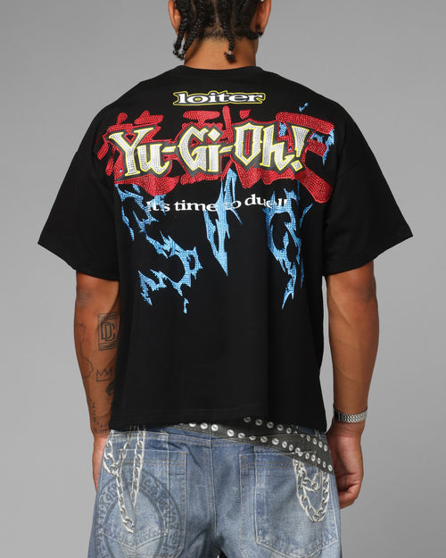 Loiter X Yu-Gi-Oh! Blue Eyes White Dragon T-Shirt Black