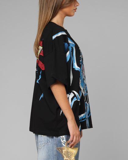 Loiter X Yu-Gi-Oh! Blue Eyes White Dragon T-Shirt Black