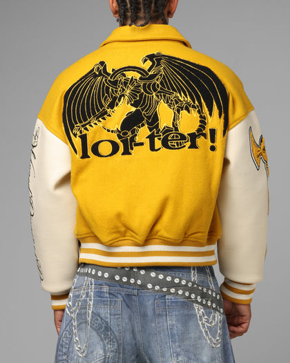 Loiter X Yu-Gi-Oh! Dragon Of Ra Varsity Jacket Off White/Yellow