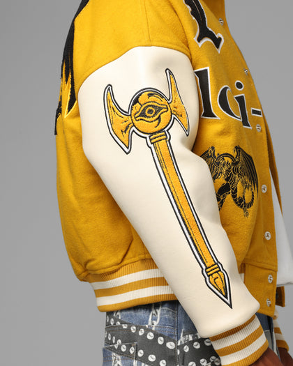 Loiter X Yu-Gi-Oh! Dragon Of Ra Varsity Jacket Off White/Yellow