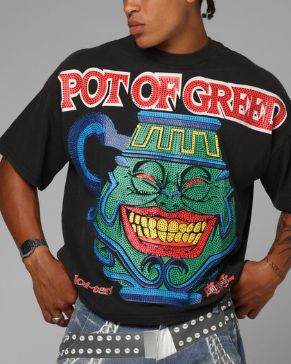 Loiter X Yu-Gi-Oh! Pot Of Greed T-Shirt Vintage Black
