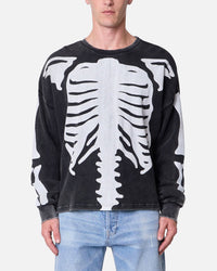 MNML Skeleton Thermal Long Sleeve Shirt Washed Black