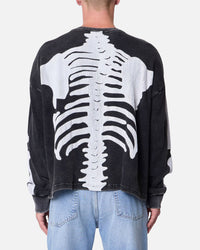 MNML Skeleton Thermal Long Sleeve Shirt Washed Black