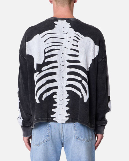 MNML Skeleton Thermal Long Sleeve Shirt Washed Black